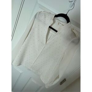 Calvin Klein women’s XS dress blouse long sleeve Creme